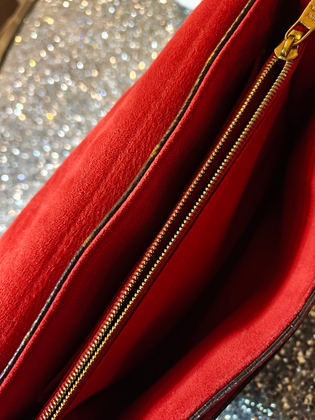 Louis Vuitton Red / Monogram Pallas Chain Bag