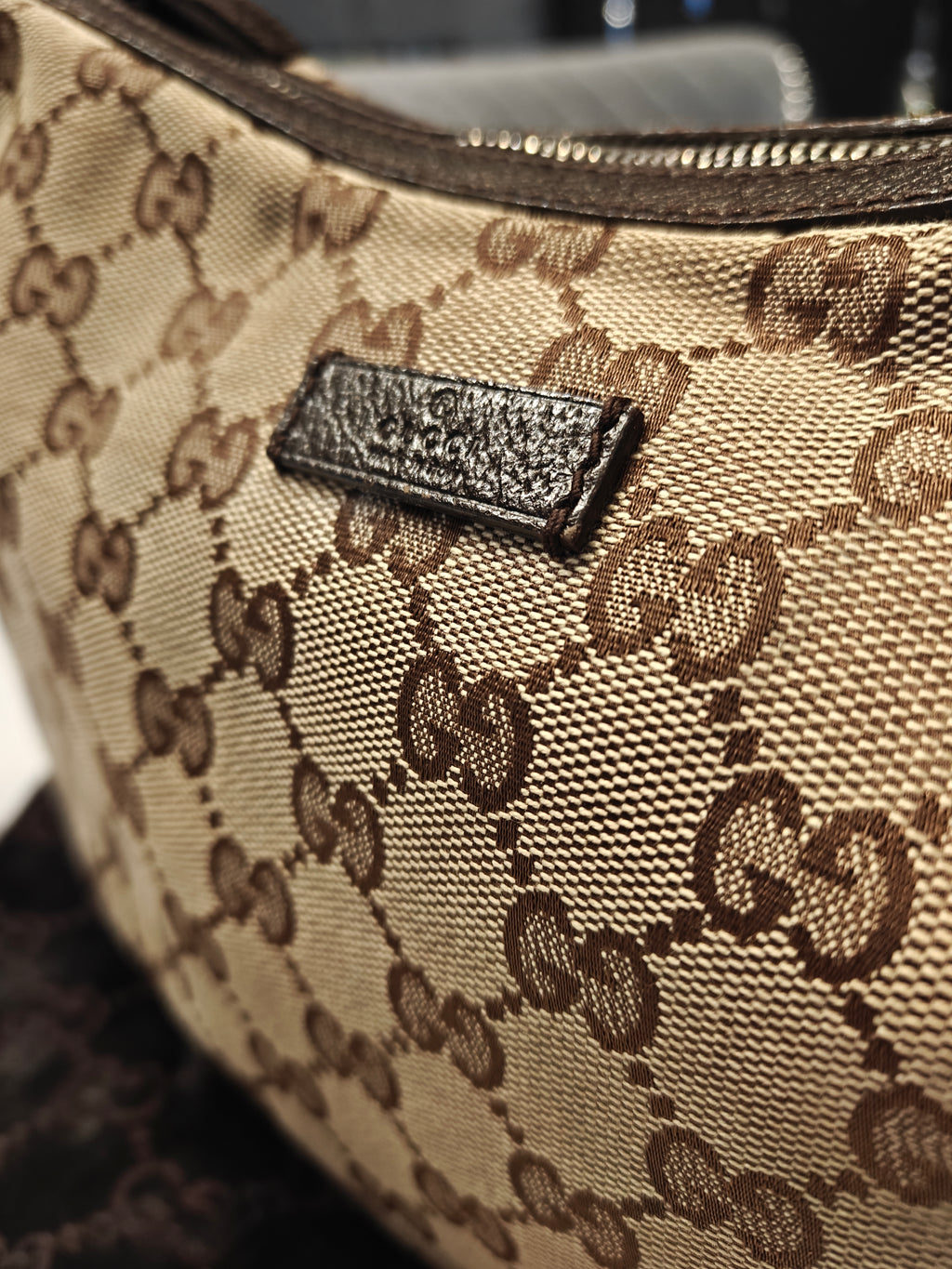 Gucci GG Canvas Web Halfmoon Crossbody bag