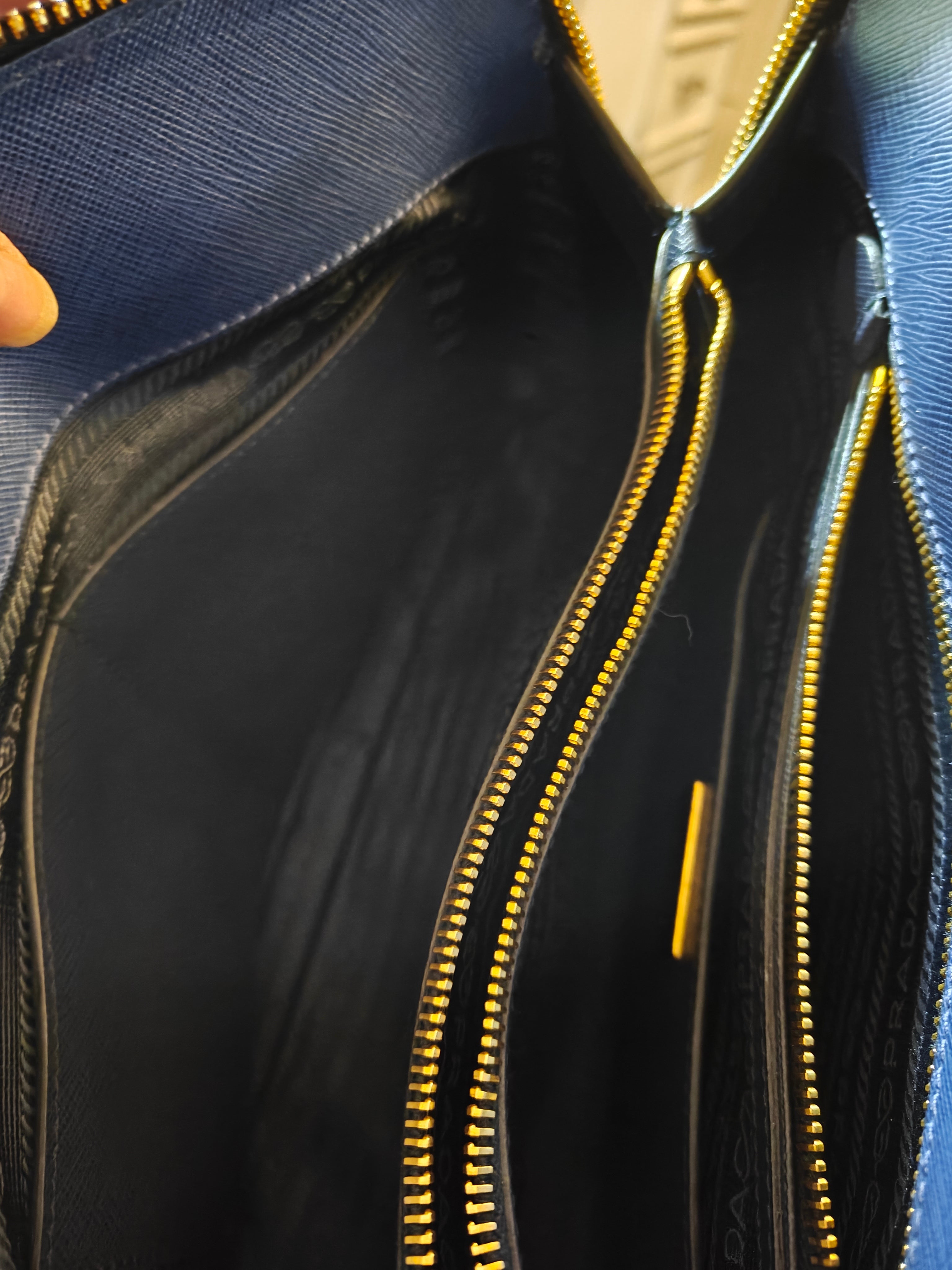 Prada Promenade Saffiano Leather Bag Blue