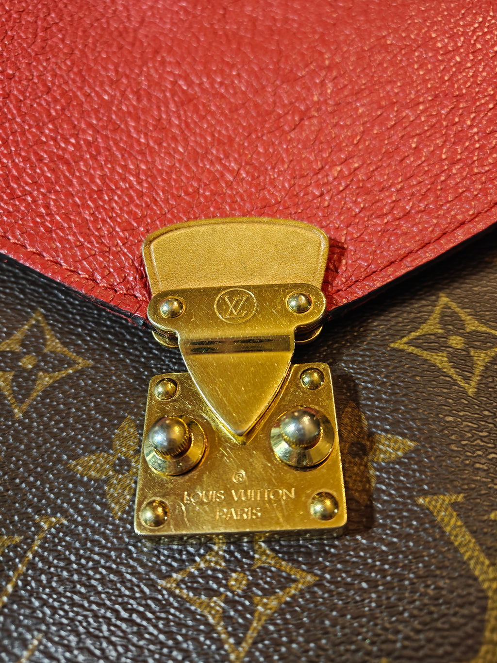 Louis Vuitton Red / Monogram Pallas Chain Bag