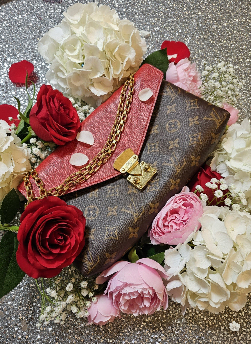Louis Vuitton Red / Monogram Pallas Chain Bag