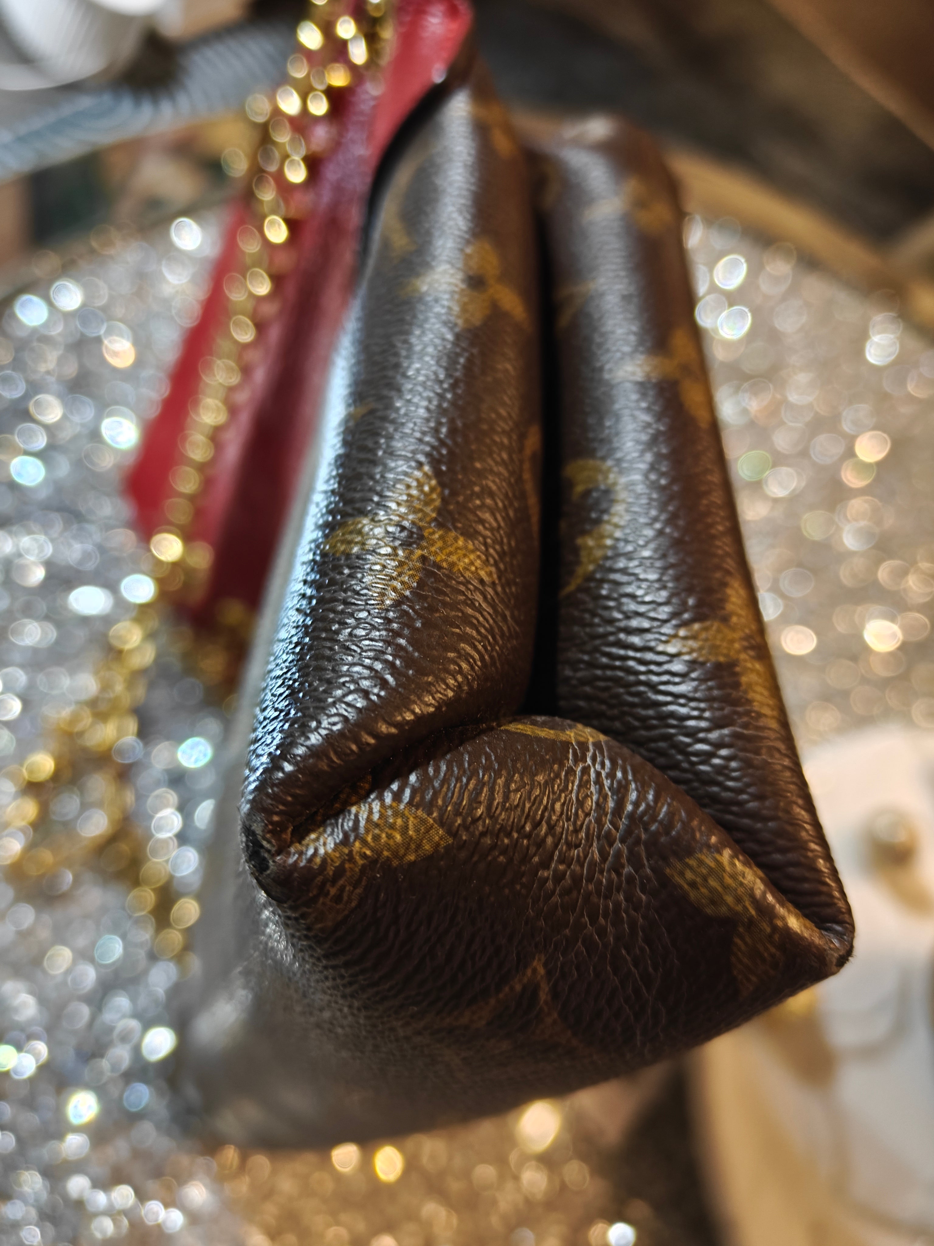 Louis Vuitton Red / Monogram Pallas Chain Bag