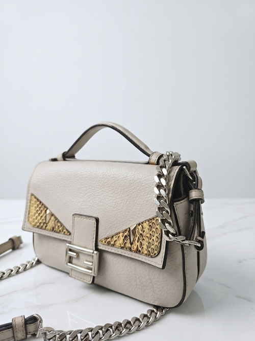 Fendi Baguette Monster Leather Crossbody Bag